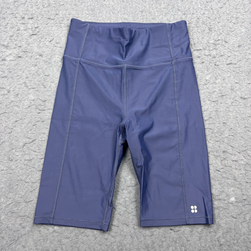 Sweaty Betty Shorts Small Ink Blue 9" Shine Bike Stretch‎ Compression